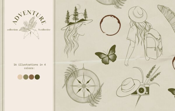 Adventure Photography illustrations for Canva - Santed Collective