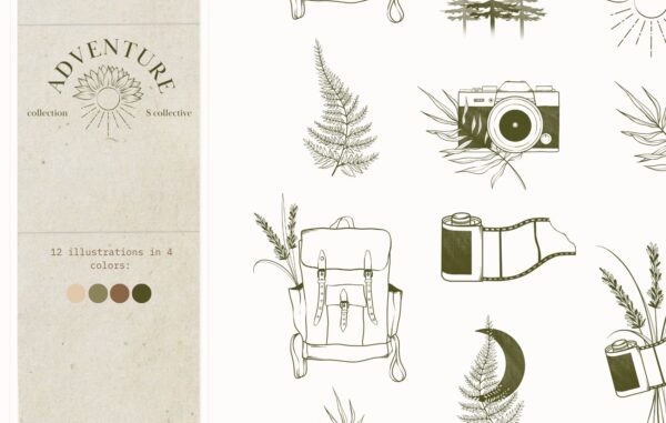 Adventure Photography illustrations for Canva by Santed Collective