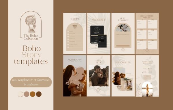 Instagram Story Canva templates – Boho Collection (Dutch)