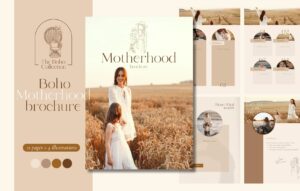 Boho Motherhood brochure for Canva (English)