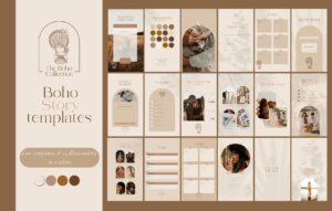 Instagram Story Canva templates - Boho Collection (English)