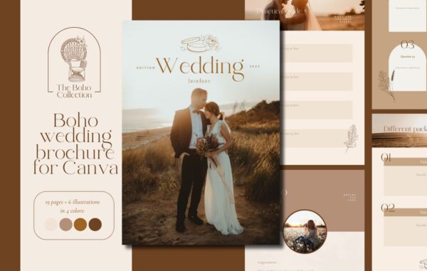 Boho wedding brochure via Canva - Santed Collective