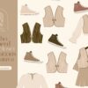 Boho Colored Client Closet illustrations for Canva