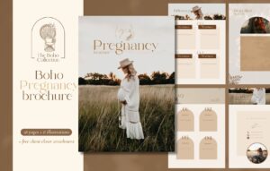 Boho Pregnancy brochure for Canva by Santed