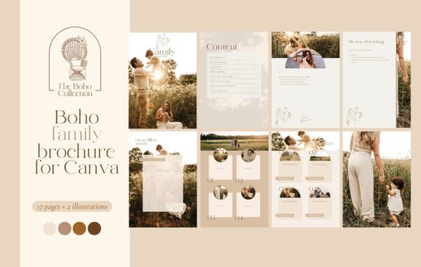Boho Family brochure for Canva by Santed Collective