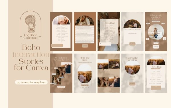 Boho Interaction Stories for Canva