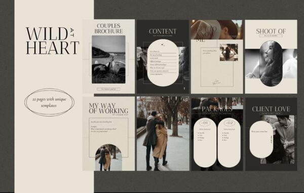 Wild at Heart Couples brochure for Canva