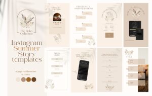 Instagram Summer Story Canva templates – Boho Collection (English)